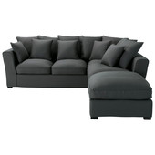 Corner sofa in Slate Grey cotton, seats 5<br />Balthazar
