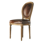 Silla de cuero envejecido marrón Louis