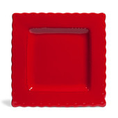 Assiette plate Gastronome rouge <br /> - Lot de 6