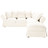 Eckschlafsofa 6-Sitzer Leinen weiß<br />Roma