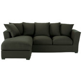 Eckschlafsofa 5-Sitzer (Ottomane links), Baumwolle anthrazit