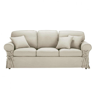 Schlafsofa 3/4 Sitzer, nicht ausziehbar, leinen
