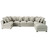 Canapé angle 7 places fixe coton gris clair