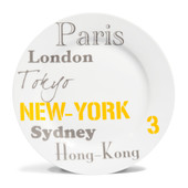 Plat bord cities N-Y <br /> - Lot van 6