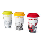 Assortiment de 6 mugs to go Cities