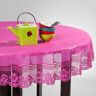 Runde Tischdecke Séville fuchsia