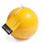 Bougie Boule jaune <br /> - Lot de 6