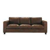 Canapé microsuède marron 3 places<br />Kennedy