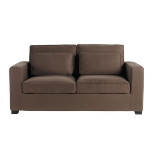 2-3 seat sofa bed in chocolate <br />Milano