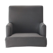 Housse de fauteuil de bar taupe lin Lounge