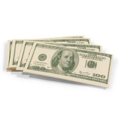 Servietten Dollarschein x10 <br /> - Set aus 6