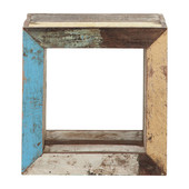 Bout de canapé cube bois recyclé<br />Calanque
