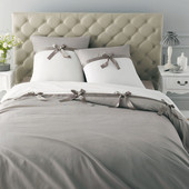 Bow duvet set in grey, 260x240cm