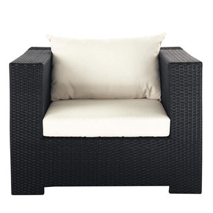 Fauteuil de jardin carré noir Miami