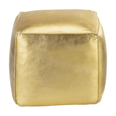 Puf cuadrado de cuero col. oro Sam