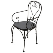 Black wrought iron garden armchair  Saint-Germain