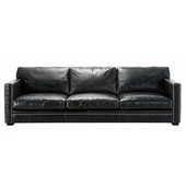 4/5-Sitzer-Ledersofa, nicht ausziehbar, schwarz<br />Dandy