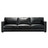 4/5-Sitzer-Ledersofa, nicht ausziehbar, schwarz
