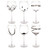 Coffret 6 verres graphique argent