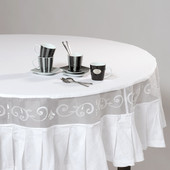 Rond tafelkleed met plooien