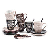 Coffret 6 tasses et soucoupes Milky Cream