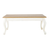 Table basse rectangulaire blanche ivoire<br />Léontine