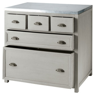 KÜCHE Unterschrank 90 Zinc