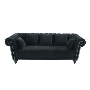 Sofá terciopelo 3 plazas fijo <br />Carmen