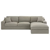 Corner sofa in Light Grey Monet fabric, seats 5<br />Stuart