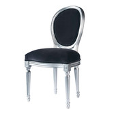 Silla de terciopelo gris Louis