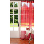 Gordijn in linnen met stippen 105x250 <br /> - Lot van 2