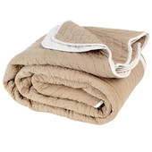 Colcha bouti reversible beige  marfil