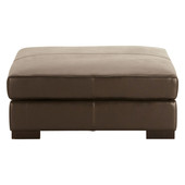 Ottoman in Brown Leather Terence
