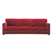 4/5-Sitzersofa, nicht ausziehbar, Velours rot <br />Dandy