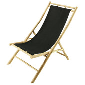 Chaise longue / chilienne pliable noire bambou<br />Robinson