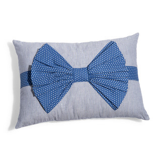 Blauw kussen met strik Refrein