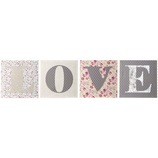 4-teiliges Bilder-Set Love