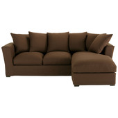 Corner sofa (right daybed) in Chocolate cotton, seats 5,
