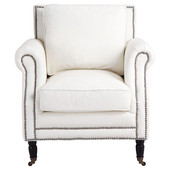 Armchair in White Leather Baudelaire