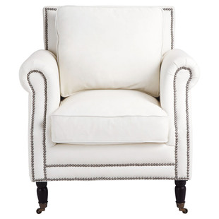 Armchair in White Leather