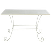 Ivory wrought iron rectangular garden table<br />Saint-Germain