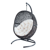 Fauteuil de jardin suspendu marron Cocon