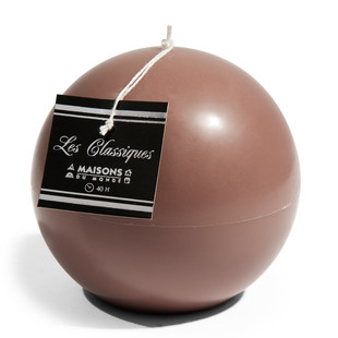 Bougie Boule Taupe <br /> - Lot de 6