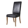 Tafelstoel in zwart leder Vintage