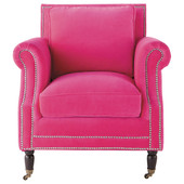 Velvet armchair in fuchsia Baudelaire