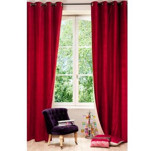 Red velvet drapes - sold individually