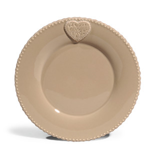 Assiette dessert Lovely beige <br /> - Lot de 6
