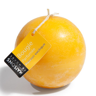Bougie Boule jaune <br /> - Lot de 6