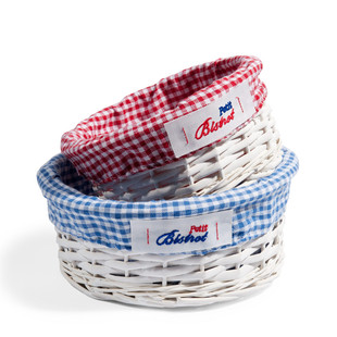 Juego de 2 cestas redondas vichy taberna