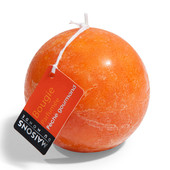 Bougie Boule orange <br /> - Lot de 6